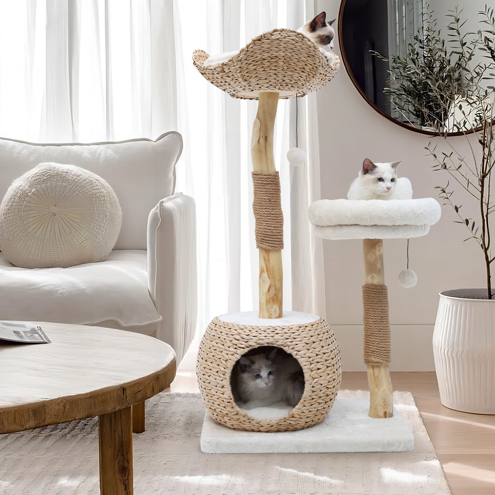 Archie & Oscar™ Kelston 40.5" Cat Tree for Indoor Small Cats, Woven